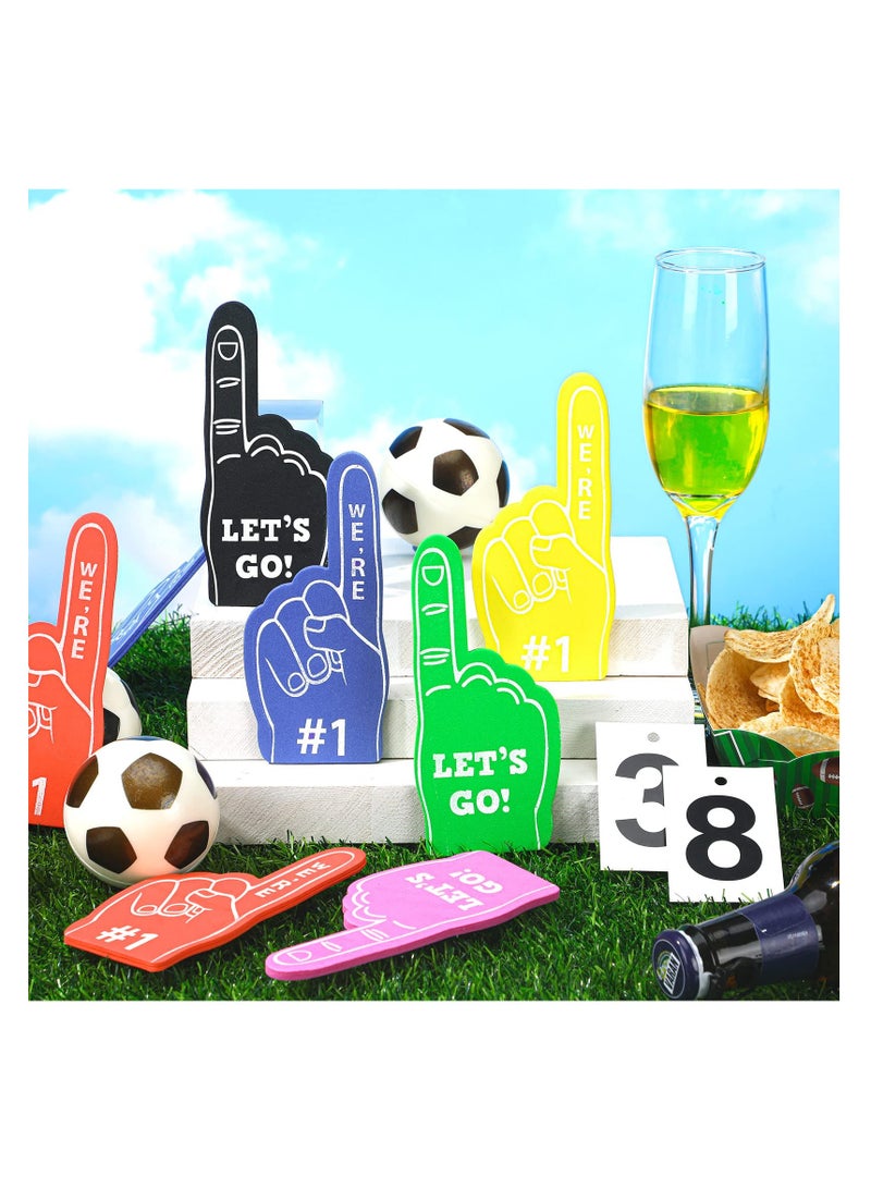 24 Mini Foam Fingers - Cheer for Your Team! Perfect Sports Party Favors & Birthday Supplies in Multi Colors for Events & Games