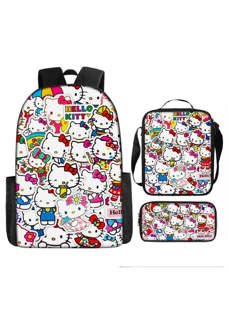 Kuromi Schoolbag Student Popular Cartoon Backpack Shoulder Bag Pencil Case Three-Piece Set 29*16*42cm