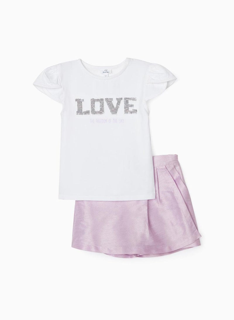 Set for Girls 'Love', White/Lilac