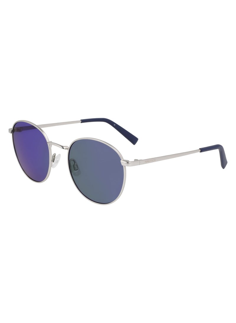 Unisex UV Protection Round Shape Metal Sunglasses N100SP-040-5120 - Lens Size: 51 - Matte Silver