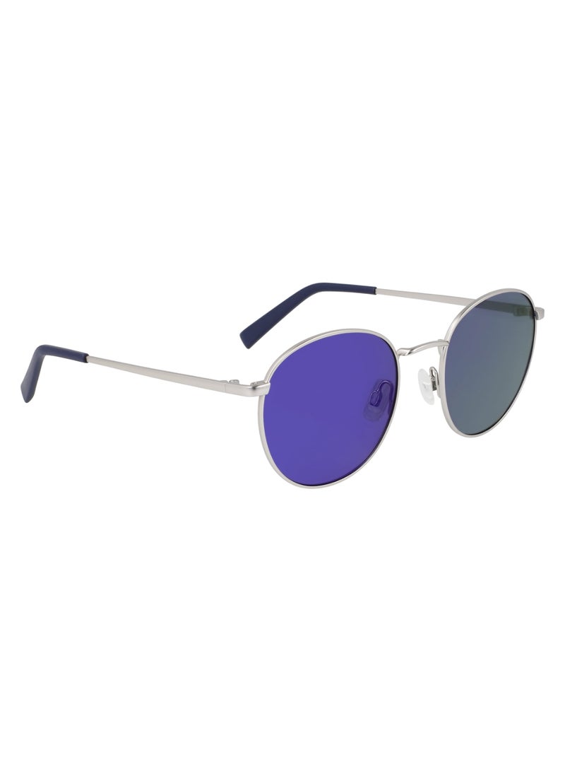 Unisex UV Protection Round Shape Metal Sunglasses N100SP-040-5120 - Lens Size: 51 - Matte Silver