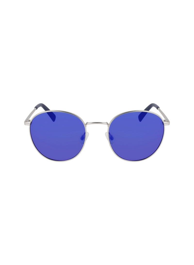 Unisex UV Protection Round Shape Metal Sunglasses N100SP-040-5120 - Lens Size: 51 - Matte Silver