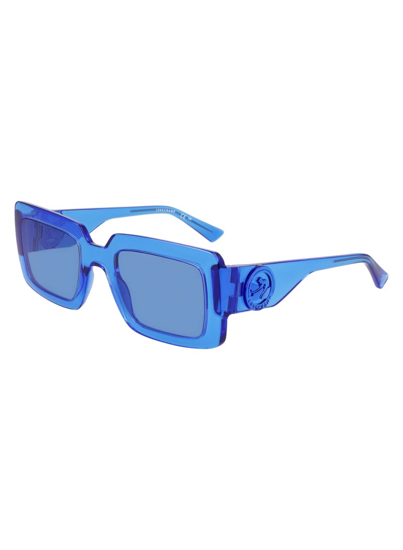 Women's UV Protection Rectangular Shape  Sunglasses LO743S-400-5323 - Lens Size: 53 - Blue