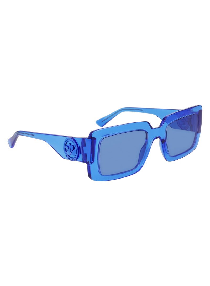 Women's UV Protection Rectangular Shape  Sunglasses LO743S-400-5323 - Lens Size: 53 - Blue