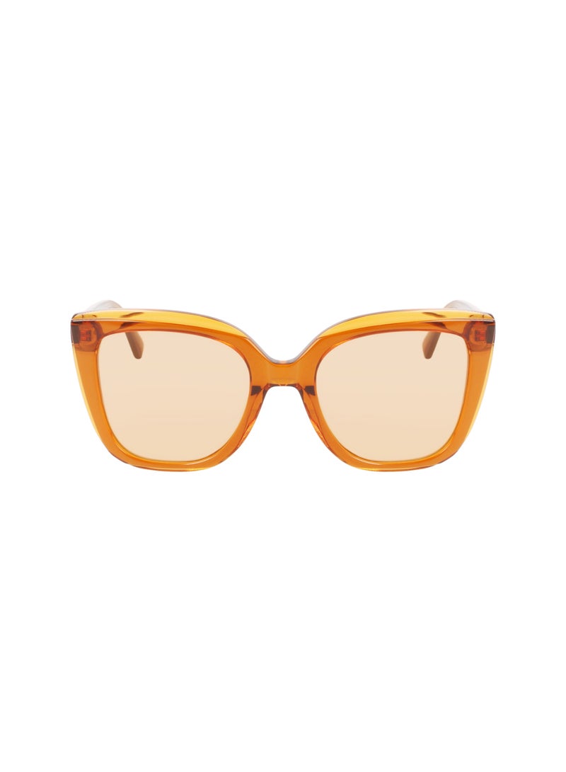 Women's UV Protection Rectangular Shape Acetate Sunglasses LO689S-744-5321 - Lens Size: 53 - Honey/Orange