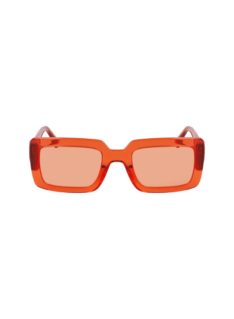 Women's UV Protection Rectangular Shape  Sunglasses LO743S-842-5323 - Lens Size: 53 - Orange