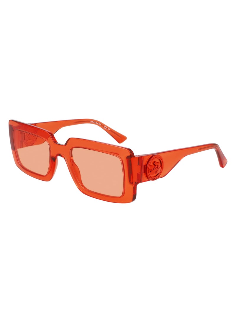 Women's UV Protection Rectangular Shape  Sunglasses LO743S-842-5323 - Lens Size: 53 - Orange