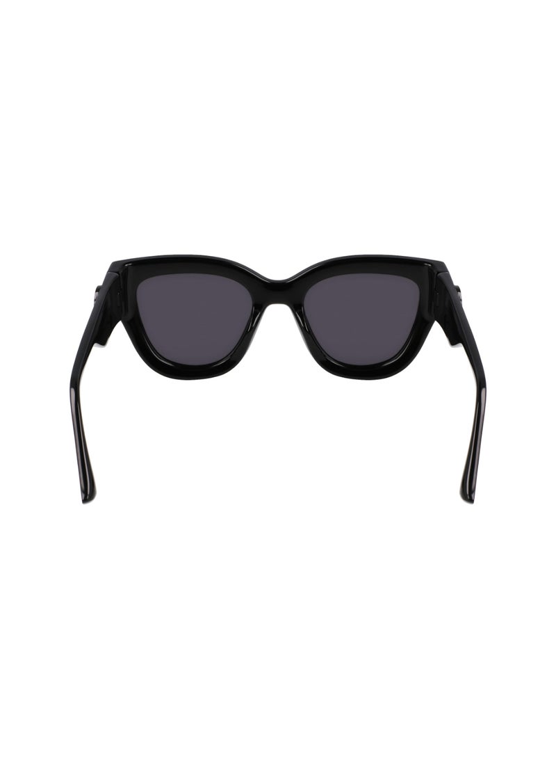 Women's UV Protection Cat Eye Shape  Sunglasses LO744S-001-5221 - Lens Size: 52 - Black