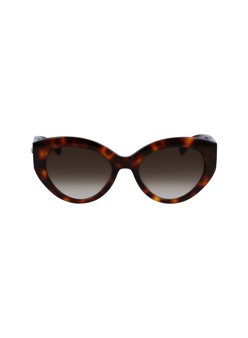 Women's UV Protection Cat Eye Shape Acetate Sunglasses LO722S-230-5420 - Lens Size: 54 - Havana