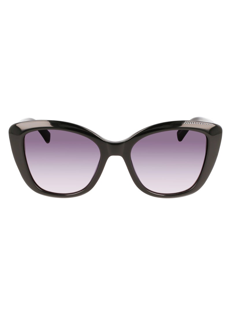 Women's UV Protection Butterfly Shape Acetate Sunglasses LO714S-001-5419 - Lens Size: 54 - Crystal Converse Blue