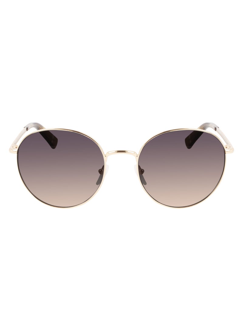 Women's UV Protection Round Shape Metal Sunglasses LO101S-726-5619 - Lens Size: 56 - Gold/Smoke Rose