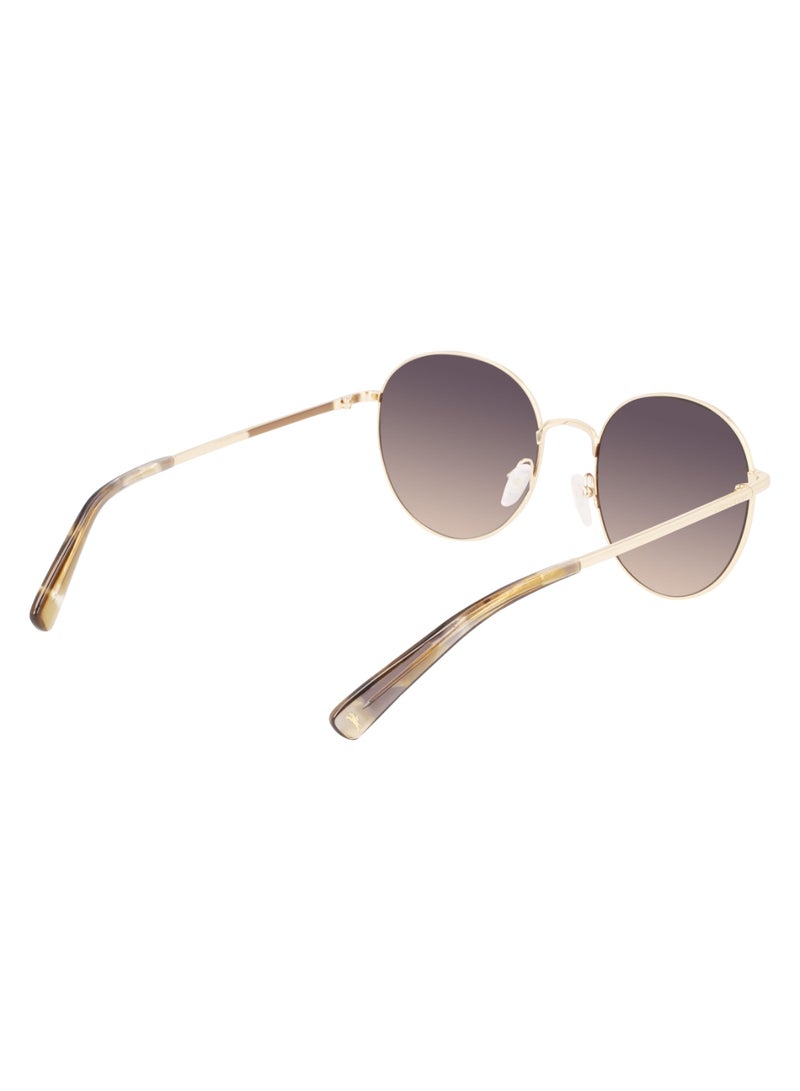 Women's UV Protection Round Shape Metal Sunglasses LO101S-726-5619 - Lens Size: 56 - Gold/Smoke Rose