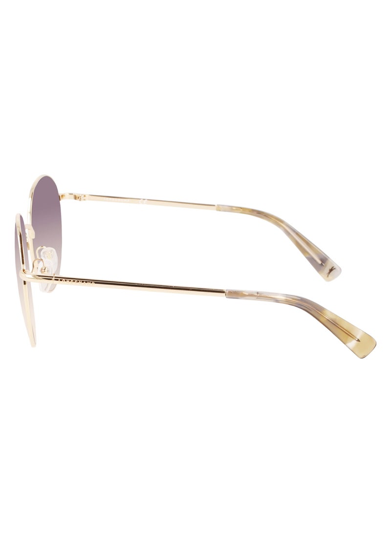 Women's UV Protection Round Shape Metal Sunglasses LO101S-726-5619 - Lens Size: 56 - Gold/Smoke Rose