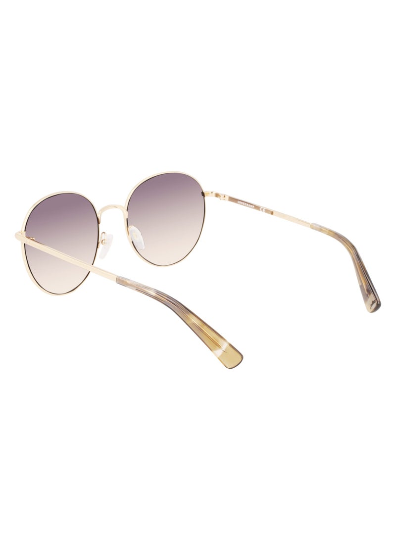 Women's UV Protection Round Shape Metal Sunglasses LO101S-726-5619 - Lens Size: 56 - Gold/Smoke Rose