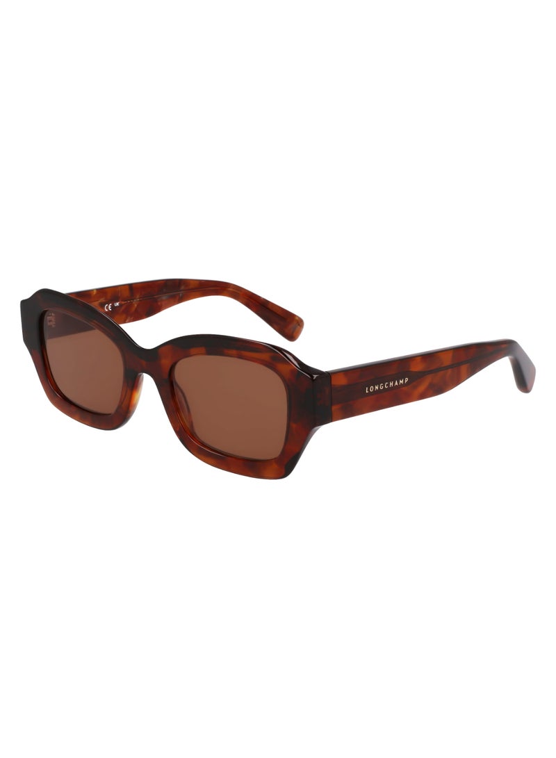 Women's UV Protection Cat Eye Shape Acetate Sunglasses LO749S-237-5021 - Lens Size: 50 - Textured Brown