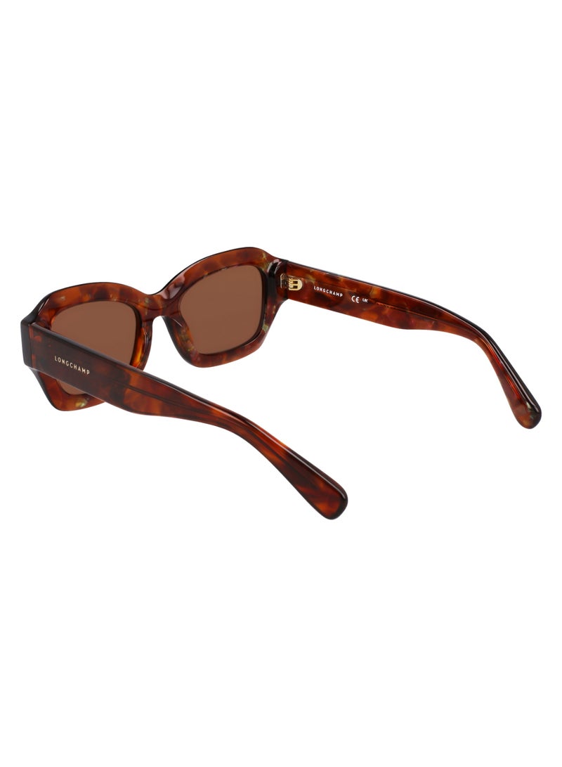 Women's UV Protection Cat Eye Shape Acetate Sunglasses LO749S-237-5021 - Lens Size: 50 - Textured Brown