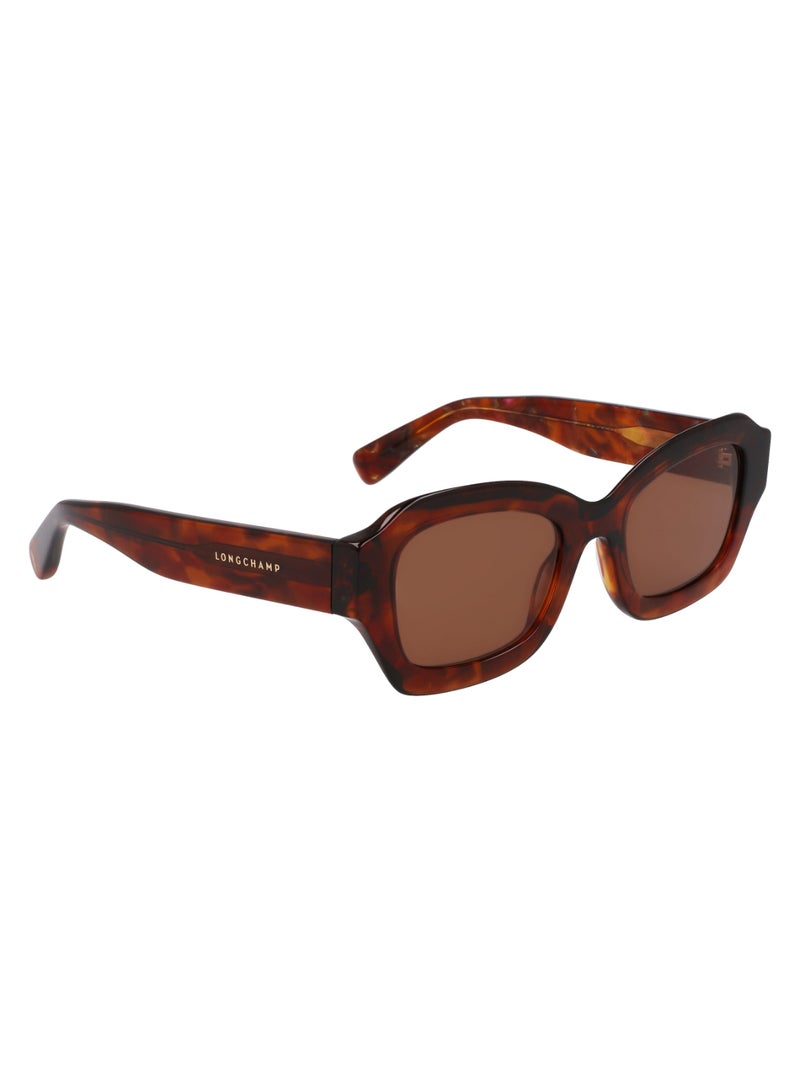 Women's UV Protection Cat Eye Shape Acetate Sunglasses LO749S-237-5021 - Lens Size: 50 - Textured Brown