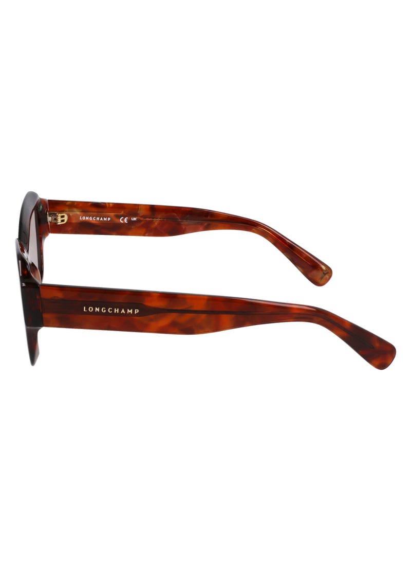 Women's UV Protection Cat Eye Shape Acetate Sunglasses LO749S-237-5021 - Lens Size: 50 - Textured Brown