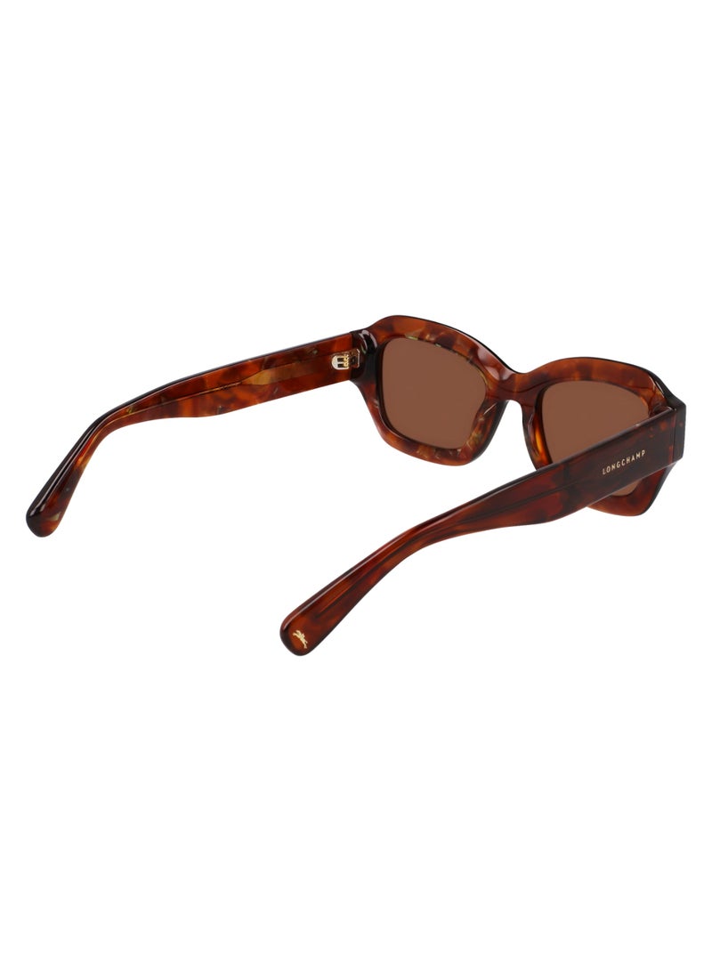 Women's UV Protection Cat Eye Shape Acetate Sunglasses LO749S-237-5021 - Lens Size: 50 - Textured Brown