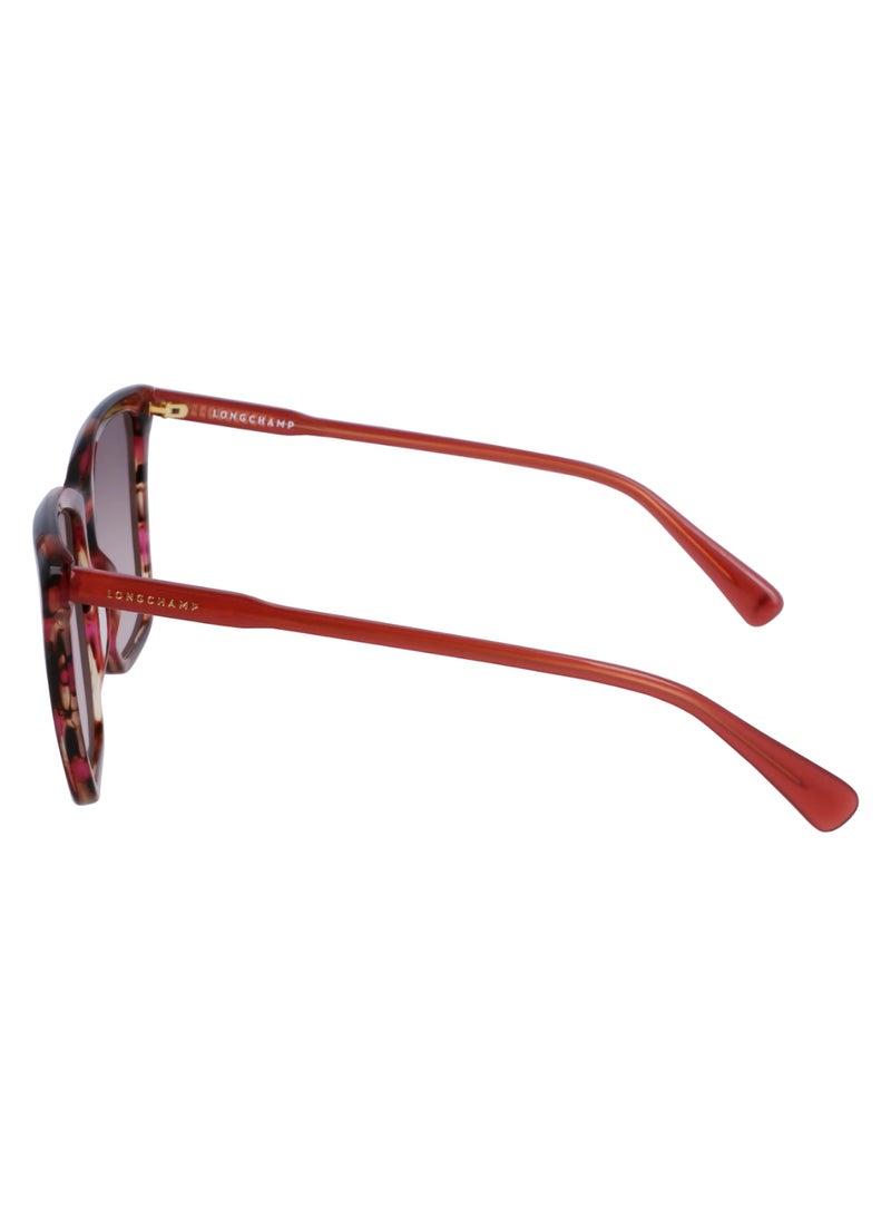 Women's UV Protection Rectangular Shape Acetate Sunglasses LO719S-602-5616 - Lens Size: 56 - Red Horn