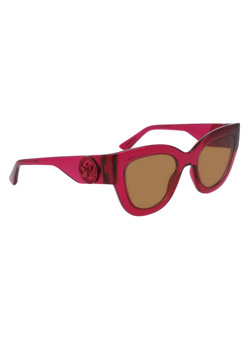 Women's UV Protection Cat Eye Shape  Sunglasses LO744S-655-5221 - Lens Size: 52 - Cyclamen