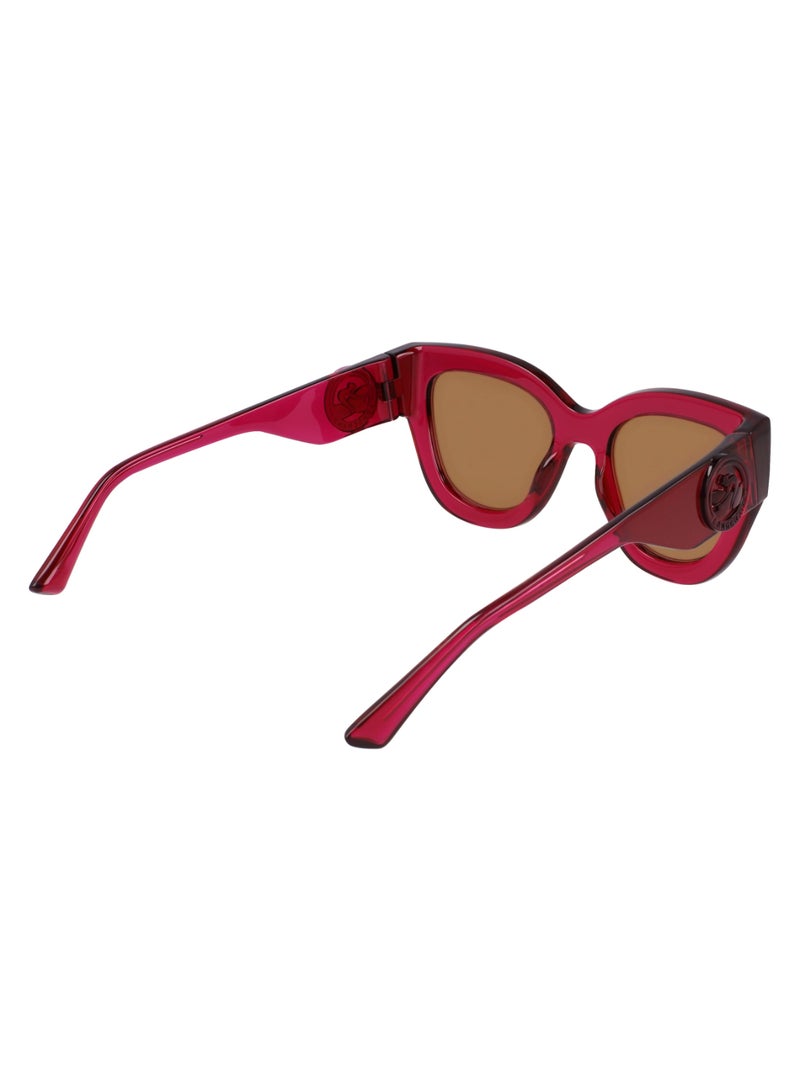Women's UV Protection Cat Eye Shape  Sunglasses LO744S-655-5221 - Lens Size: 52 - Cyclamen