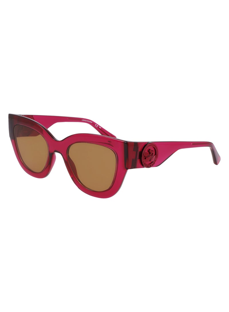 Women's UV Protection Cat Eye Shape  Sunglasses LO744S-655-5221 - Lens Size: 52 - Cyclamen