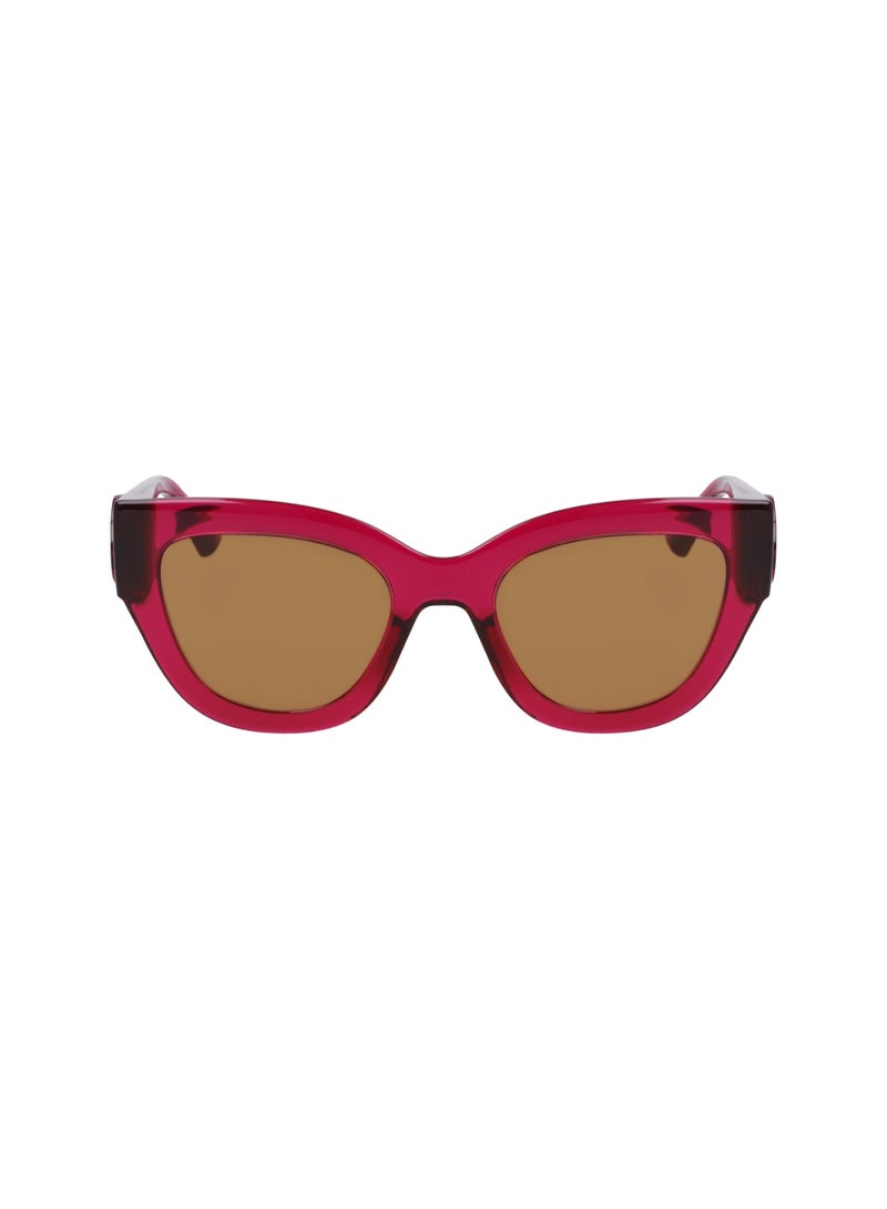 Women's UV Protection Cat Eye Shape  Sunglasses LO744S-655-5221 - Lens Size: 52 - Cyclamen