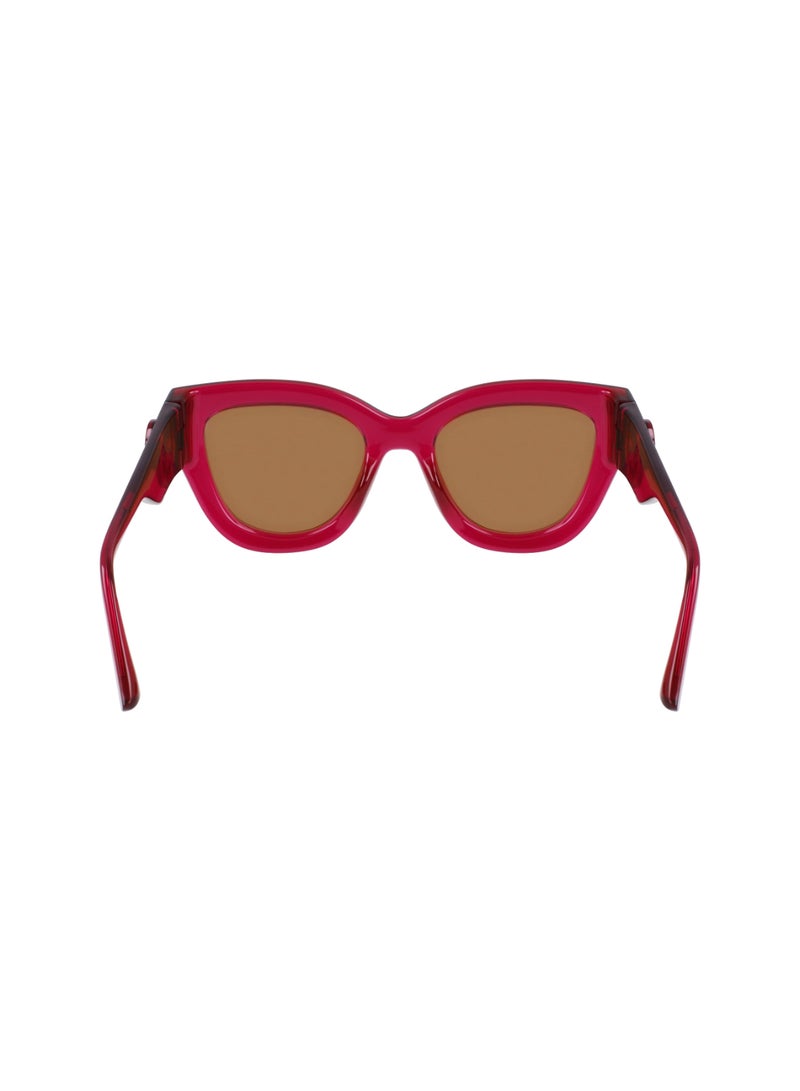 Women's UV Protection Cat Eye Shape  Sunglasses LO744S-655-5221 - Lens Size: 52 - Cyclamen