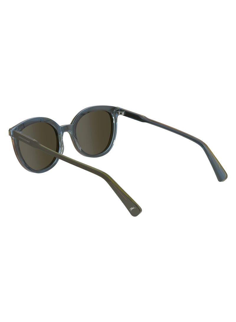 Women's UV Protection Round Shape Acetate Sunglasses LO739S-310-5020 - Lens Size: 50 - Olive/Azure
