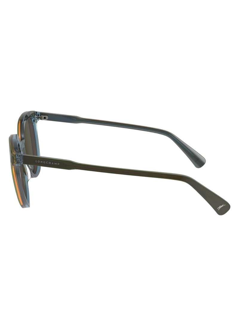 Women's UV Protection Round Shape Acetate Sunglasses LO739S-310-5020 - Lens Size: 50 - Olive/Azure