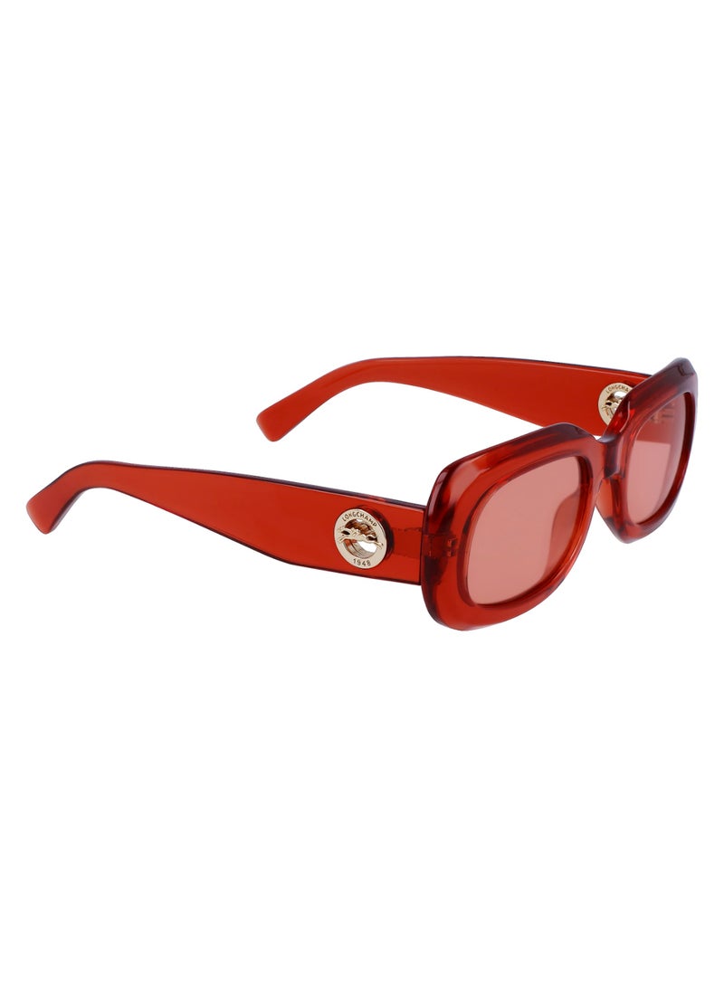 Women's UV Protection Rectangular Shape  Sunglasses LO716S-842-5221 - Lens Size: 52 - Orange
