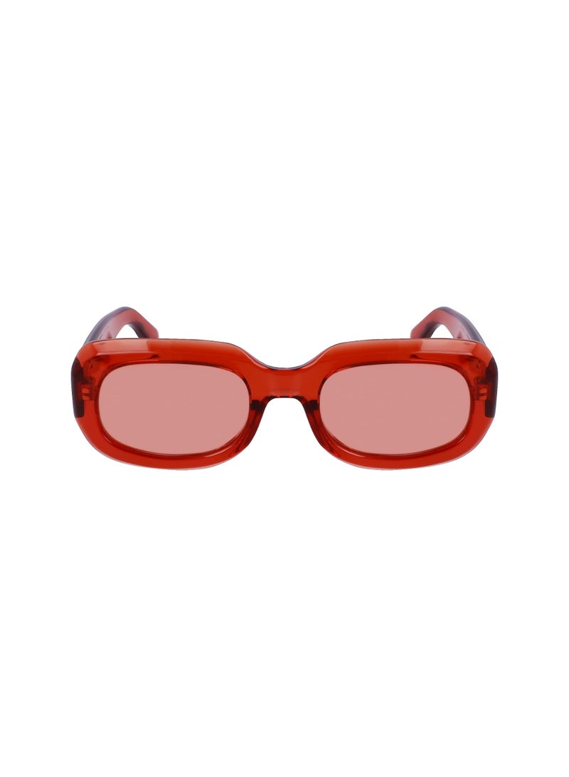 Women's UV Protection Rectangular Shape  Sunglasses LO716S-842-5221 - Lens Size: 52 - Orange