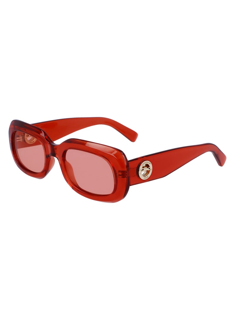 Women's UV Protection Rectangular Shape  Sunglasses LO716S-842-5221 - Lens Size: 52 - Orange