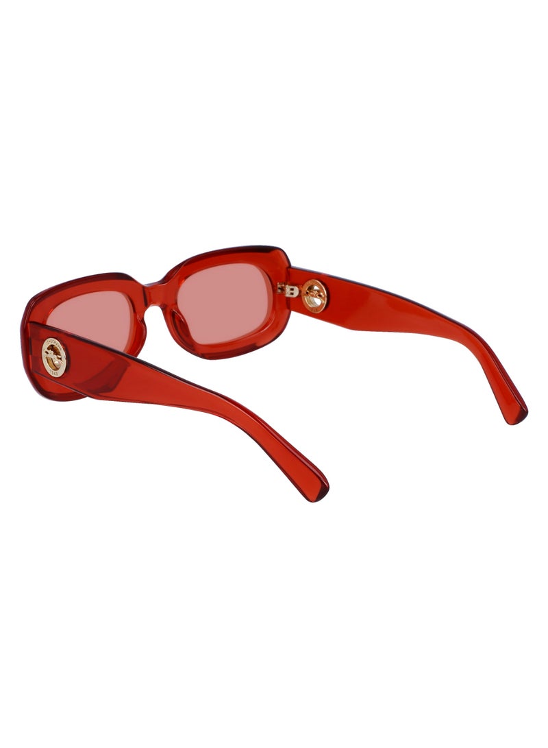Women's UV Protection Rectangular Shape  Sunglasses LO716S-842-5221 - Lens Size: 52 - Orange