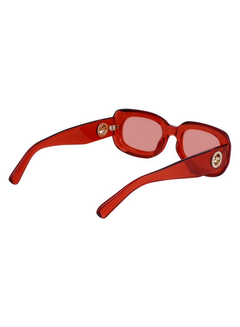 Women's UV Protection Rectangular Shape  Sunglasses LO716S-842-5221 - Lens Size: 52 - Orange