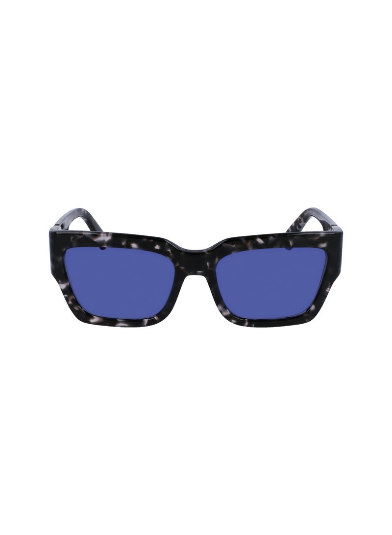 Women's UV Protection Rectangular Shape Acetate Sunglasses LO735S-005-5518 - Lens Size: 55 - Grey Havana