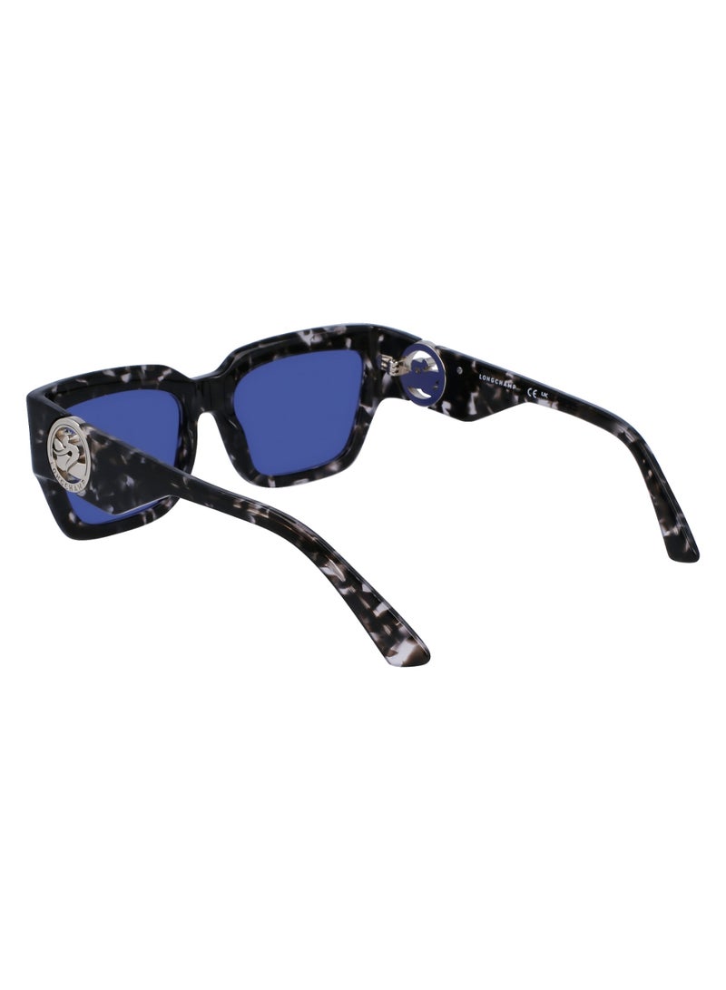 Women's UV Protection Rectangular Shape Acetate Sunglasses LO735S-005-5518 - Lens Size: 55 - Grey Havana