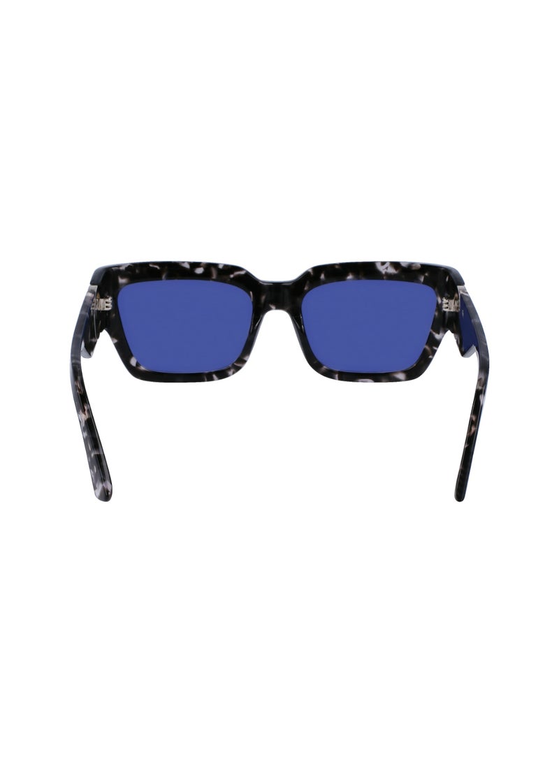 Women's UV Protection Rectangular Shape Acetate Sunglasses LO735S-005-5518 - Lens Size: 55 - Grey Havana