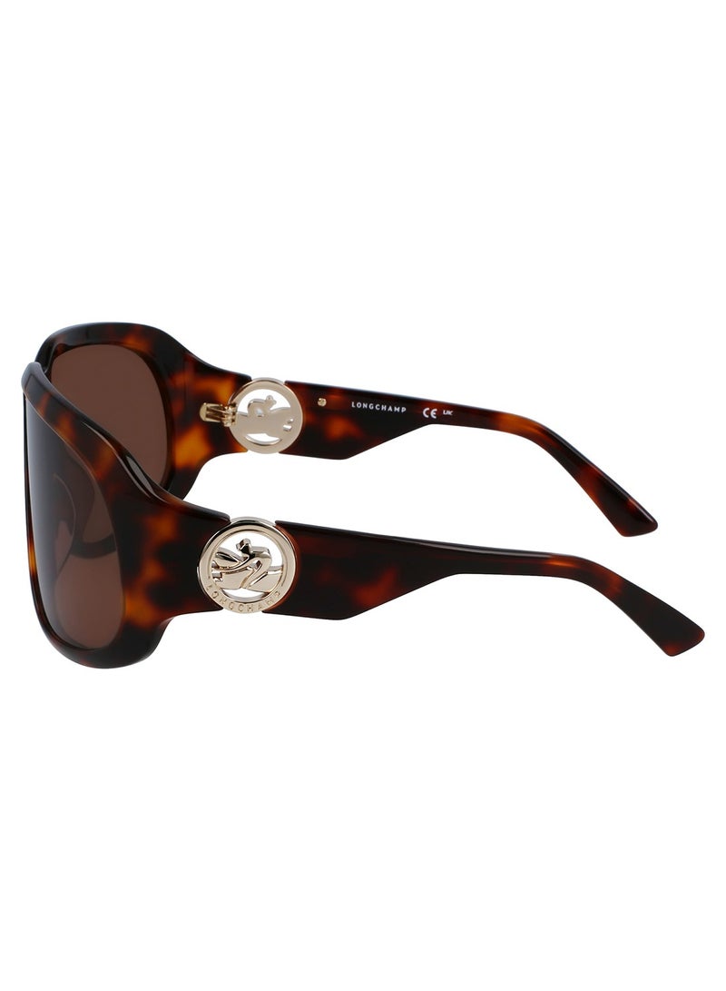 Women's UV Protection Rectangular Shape Acetate Sunglasses LO736S-230-6711 - Lens Size: 67 mm - Light Brown