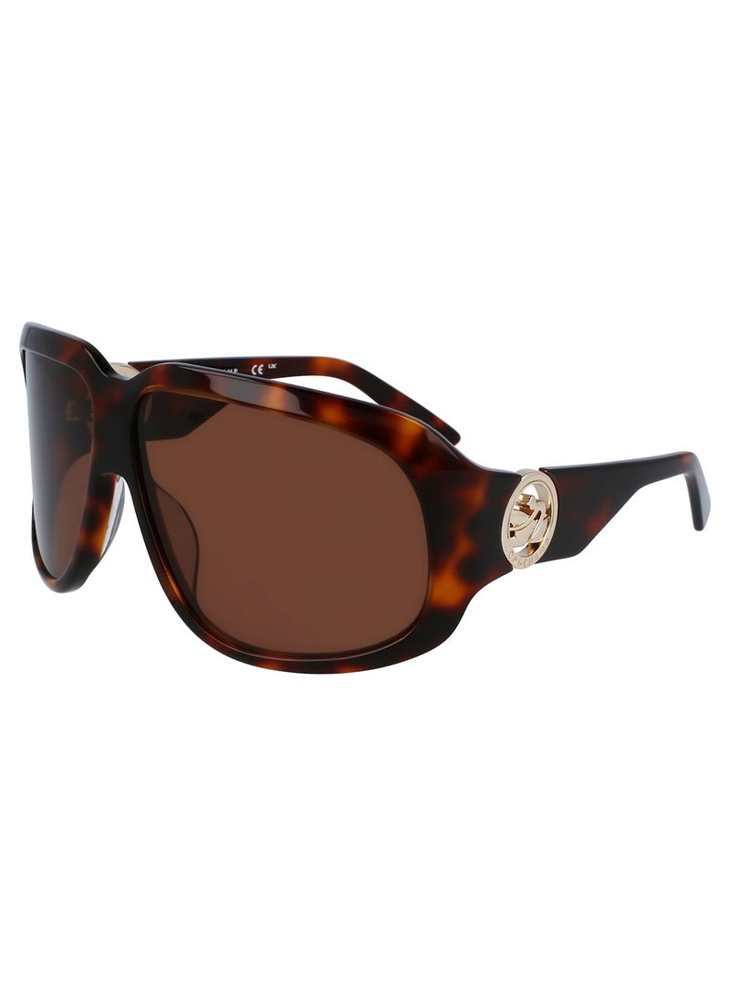 Women's UV Protection Rectangular Shape Acetate Sunglasses LO736S-230-6711 - Lens Size: 67 mm - Light Brown