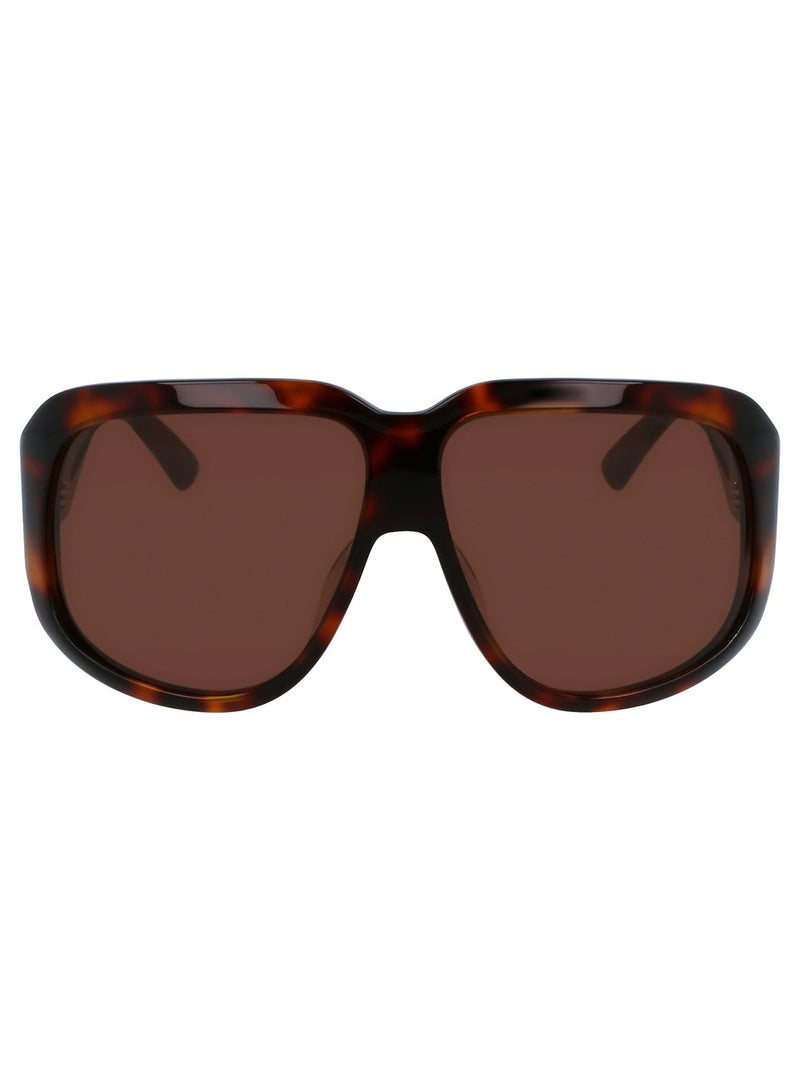 Women's UV Protection Rectangular Shape Acetate Sunglasses LO736S-230-6711 - Lens Size: 67 mm - Light Brown