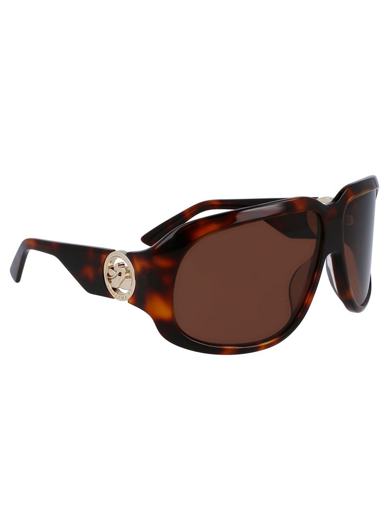 Women's UV Protection Rectangular Shape Acetate Sunglasses LO736S-230-6711 - Lens Size: 67 mm - Light Brown