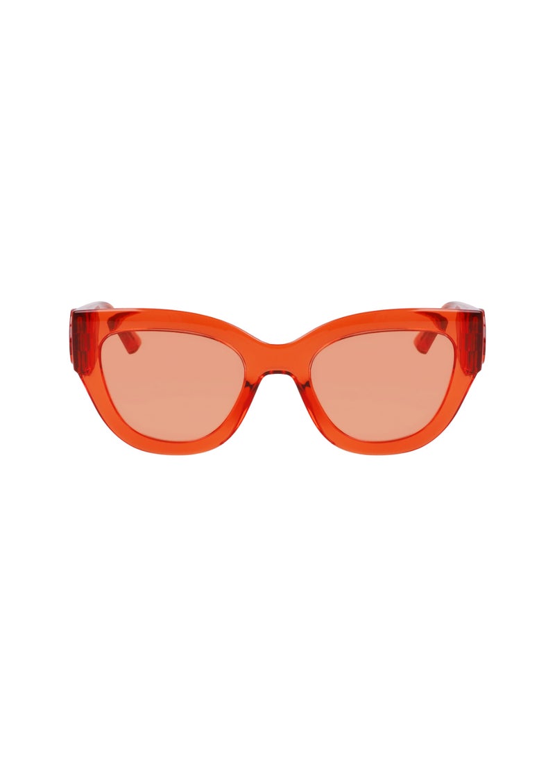 Women's UV Protection Cat Eye Shape  Sunglasses LO744S-842-5221 - Lens Size: 52 - Orange