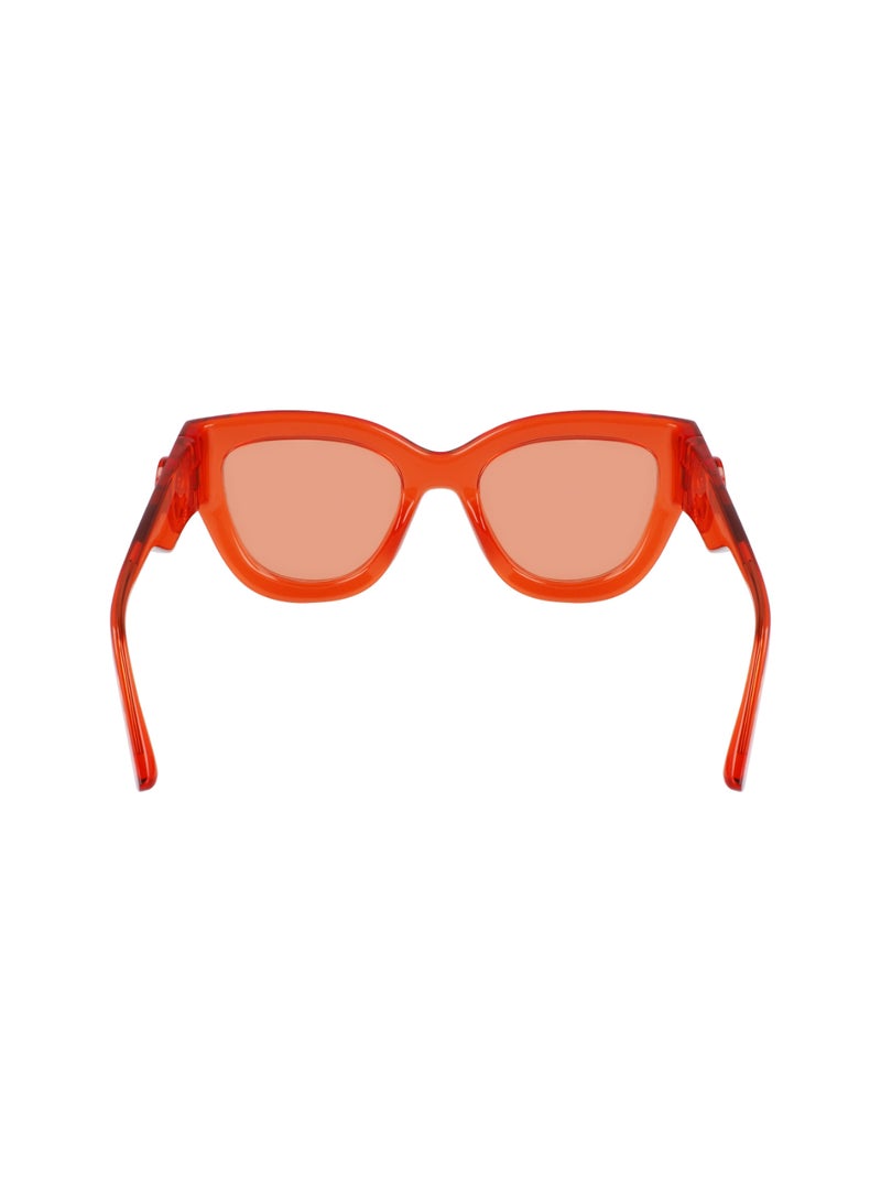 Women's UV Protection Cat Eye Shape  Sunglasses LO744S-842-5221 - Lens Size: 52 - Orange