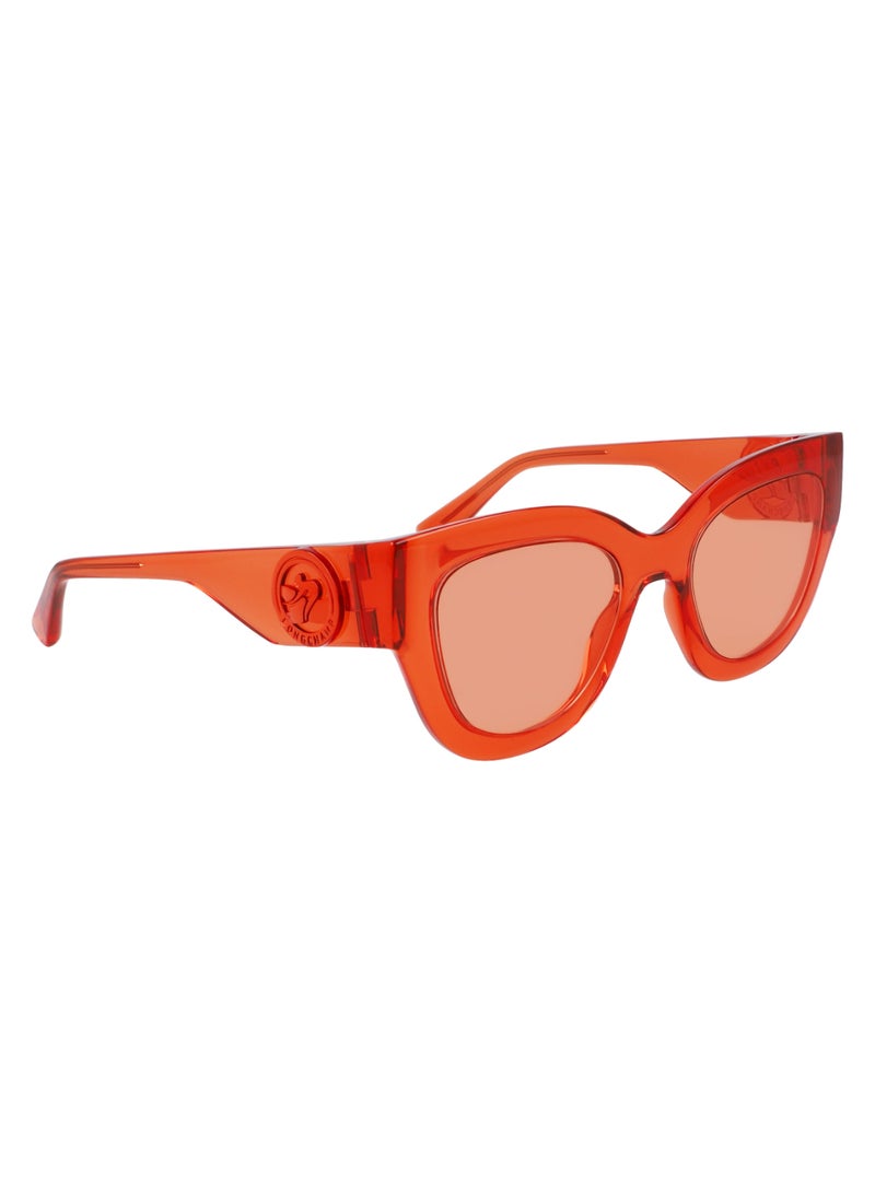 Women's UV Protection Cat Eye Shape  Sunglasses LO744S-842-5221 - Lens Size: 52 - Orange