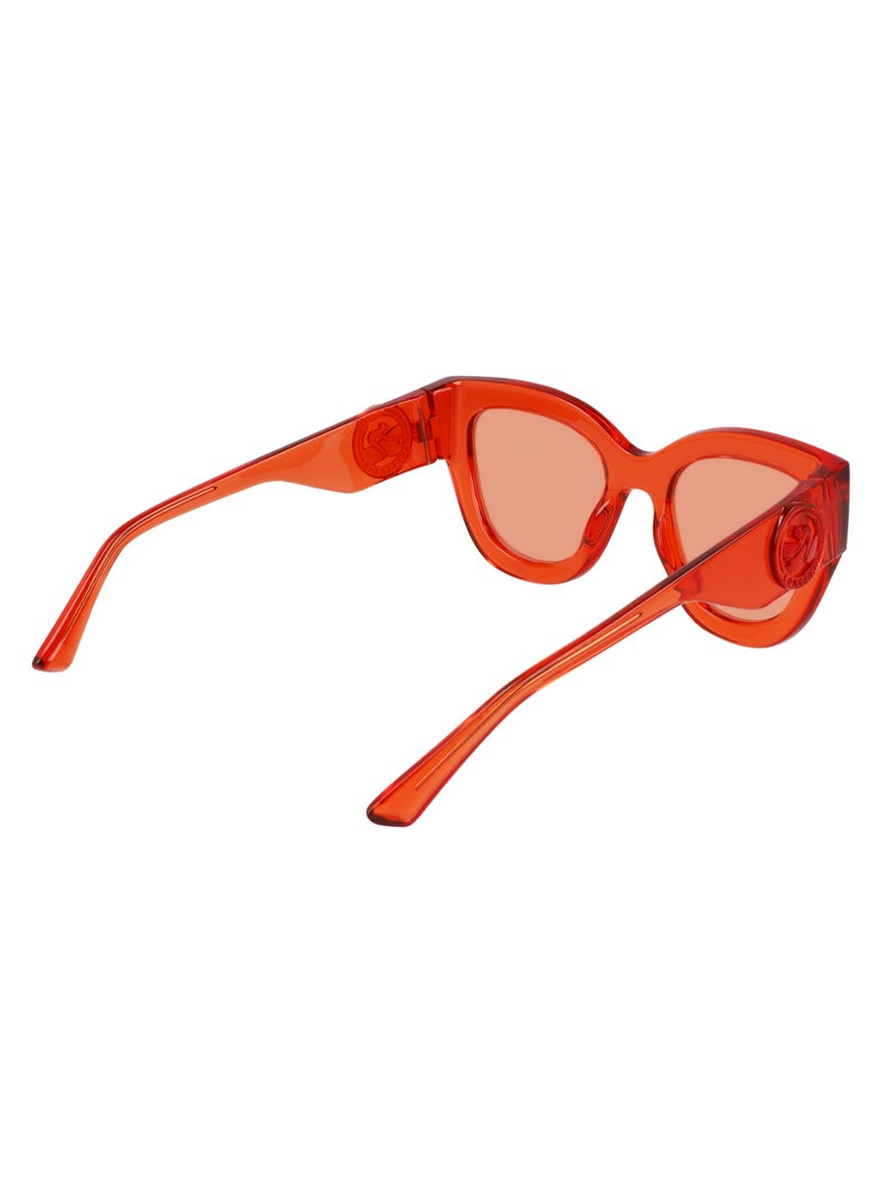 Women's UV Protection Cat Eye Shape  Sunglasses LO744S-842-5221 - Lens Size: 52 - Orange