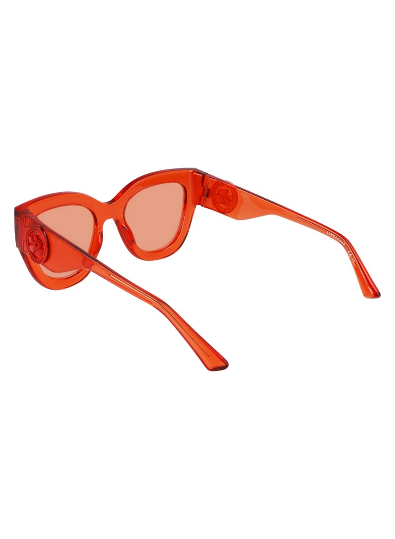 Women's UV Protection Cat Eye Shape  Sunglasses LO744S-842-5221 - Lens Size: 52 - Orange