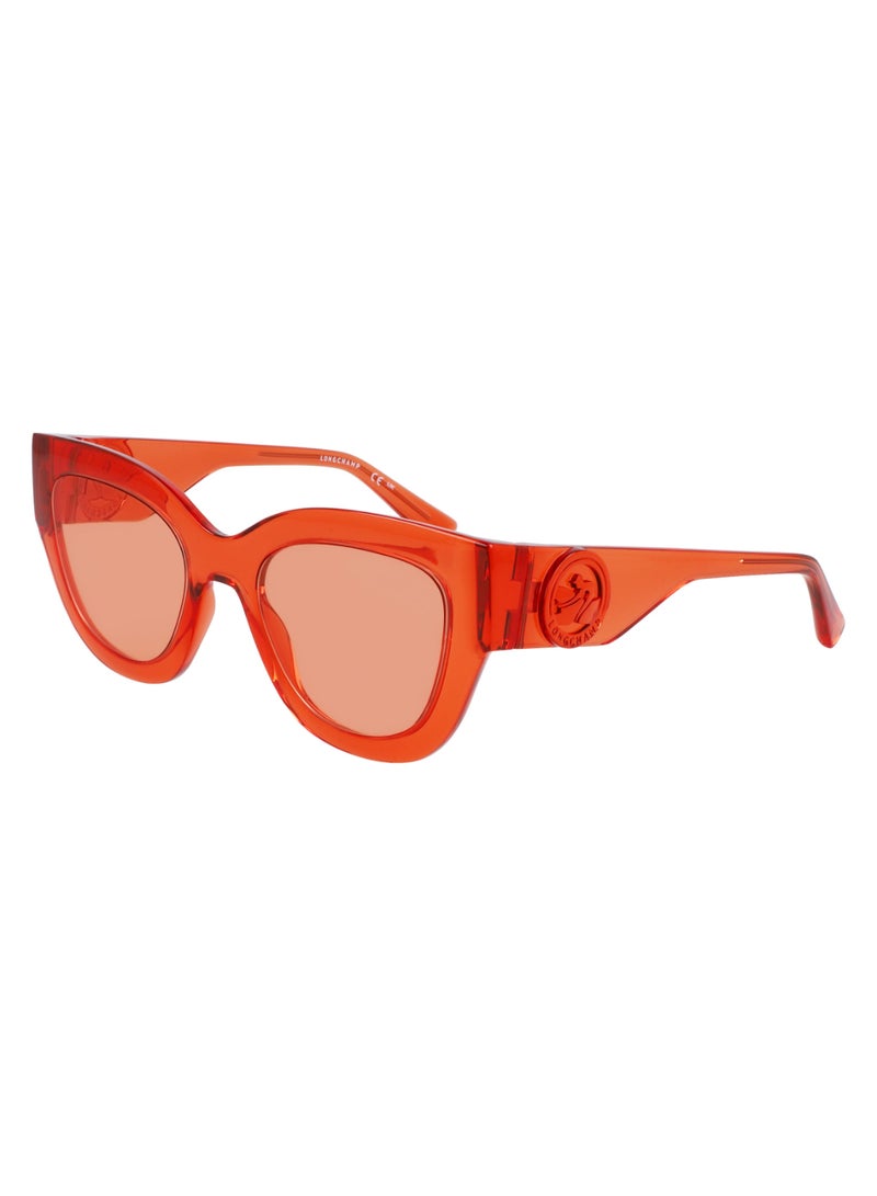 Women's UV Protection Cat Eye Shape  Sunglasses LO744S-842-5221 - Lens Size: 52 - Orange