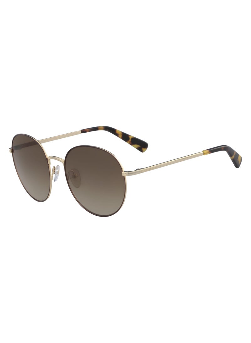 Women's UV Protection Round Shape Metal Sunglasses LO101S-715-5619 - Lens Size: 56 - Bright Gold